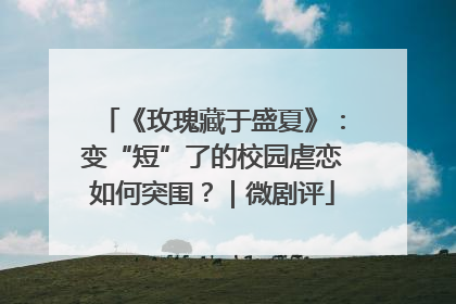 《玫瑰藏于盛夏》：变“短”了的校园虐恋如何突围？｜微剧评