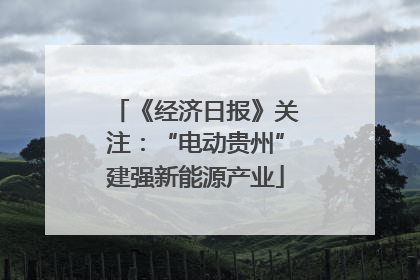 《经济日报》关注：“电动贵州”建强新能源产业