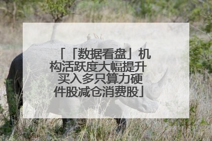 「数据看盘」机构活跃度大幅提升 买入多只算力硬件股减仓消费股