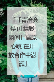 「青洽会特刊·精彩瞬间」高原心跳 在开放合作中澎湃