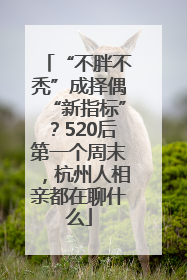 “不胖不秃”成择偶“新指标”？520后第一个周末，杭州人相亲都在聊什么