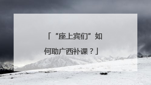 “座上宾们”如何助广西补课？