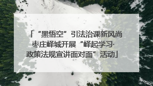 “黑悟空”引法治课新风尚 枣庄峄城开展“峄起学习·政策法规宣讲面对面”活动