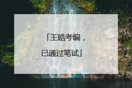王皓考编，已通过笔试