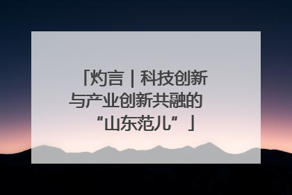 灼言｜科技创新与产业创新共融的“山东范儿”