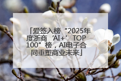 爱签入榜“2025年度浙商‘AI+’TOP100”榜，AI电子合同重塑商业未来