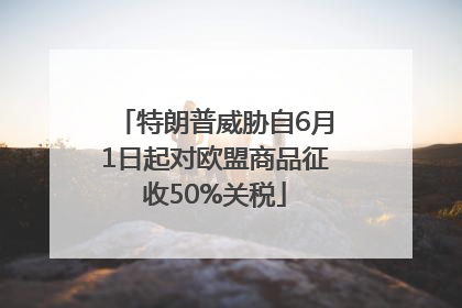 特朗普威胁自6月1日起对欧盟商品征收50%关税