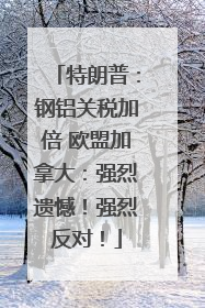 特朗普：钢铝关税加倍 欧盟加拿大：强烈遗憾！强烈反对！