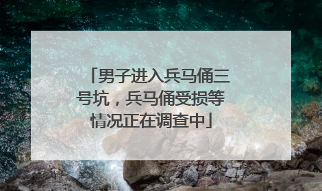 男子进入兵马俑三号坑，兵马俑受损等情况正在调查中