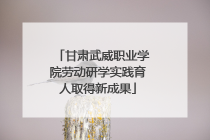 甘肃武威职业学院劳动研学实践育人取得新成果