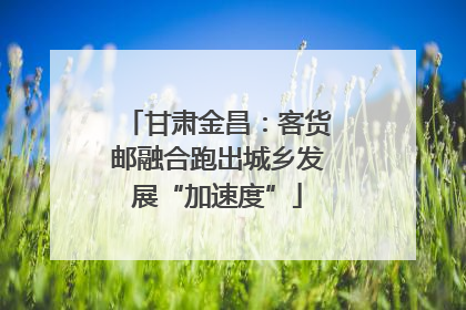 甘肃金昌：客货邮融合跑出城乡发展“加速度”