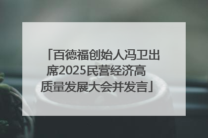 百德福创始人冯卫出席2025民营经济高质量发展大会并发言