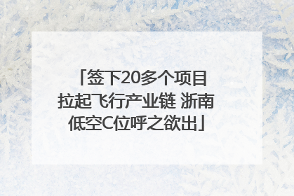 签下20多个项目 拉起飞行产业链 浙南低空C位呼之欲出