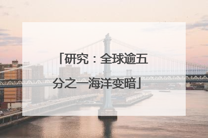 研究：全球逾五分之一海洋变暗