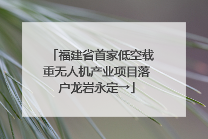 福建省首家低空载重无人机产业项目落户龙岩永定→