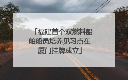 福建首个双燃料船舶船员培养见习点在厦门挂牌成立