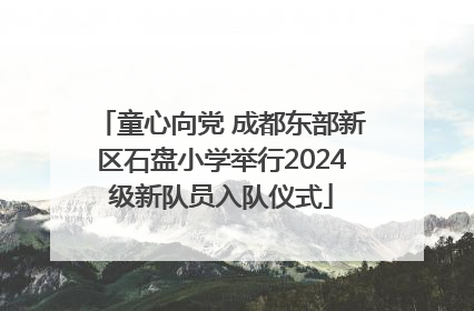 童心向党 成都东部新区石盘小学举行2024级新队员入队仪式