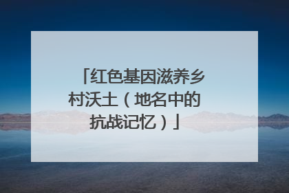 红色基因滋养乡村沃土（地名中的抗战记忆）