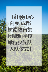 红领巾心向党 成都树德教育集团城厢学校举行少先队入队仪式