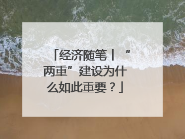 经济随笔丨“两重”建设为什么如此重要？