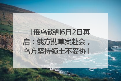 俄乌谈判6月2日再启：俄方携草案赴会，乌方坚持领土不妥协
