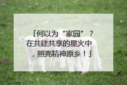 何以为“家园”？在共建共享的星火中，照亮精神原乡！