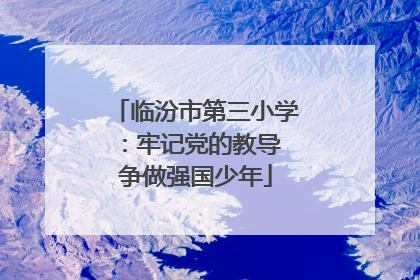 临汾市第三小学：牢记党的教导 争做强国少年