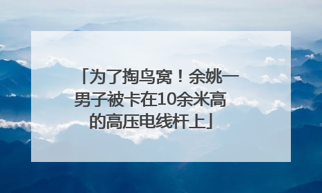 为了掏鸟窝!余姚一男子被卡在10余米高的高压电线杆上
