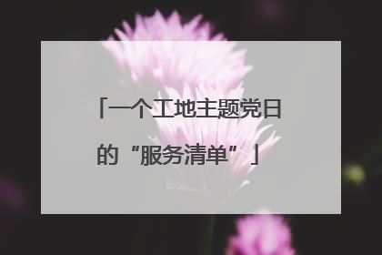 一个工地主题党日的“服务清单”