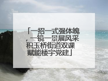 一招一式强体魄，一镜一景展风采 积玉桥街道双课赋能楼宇党建