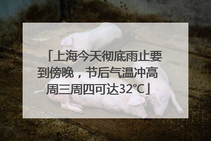 上海今天彻底雨止要到傍晚，节后气温冲高周三周四可达32℃