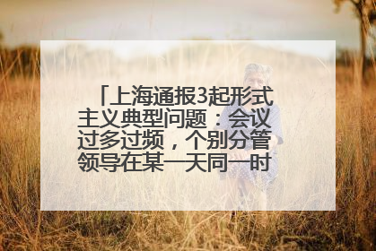 上海通报3起形式主义典型问题：会议过多过频，个别分管领导在某一天同一时段需参加3个会议