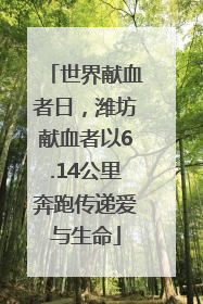 世界献血者日，潍坊献血者以6.14公里奔跑传递爱与生命
