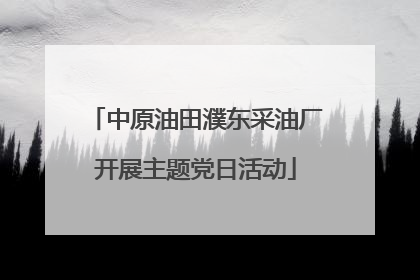 中原油田濮东采油厂开展主题党日活动