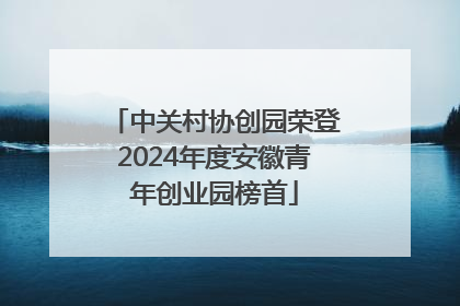 中关村协创园荣登2024年度安徽青年创业园榜首