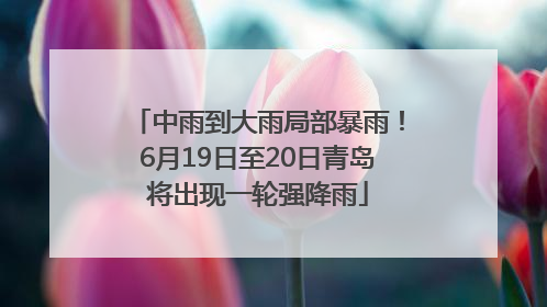 中雨到大雨局部暴雨！6月19日至20日青岛将出现一轮强降雨