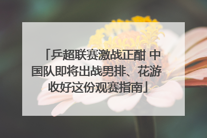 乒超联赛激战正酣 中国队即将出战男排、花游 收好这份观赛指南