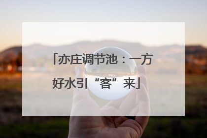亦庄调节池：一方好水引“客”来