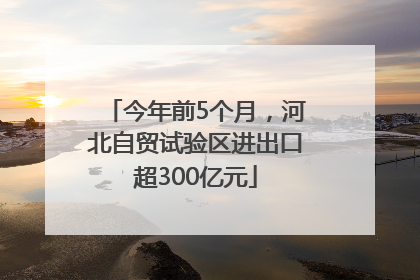 今年前5个月，河北自贸试验区进出口超300亿元