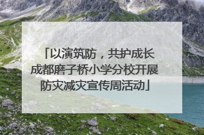 以演筑防，共护成长 成都磨子桥小学分校开展防灾减灾宣传周活动