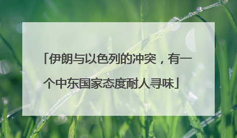 伊朗与以色列的冲突，有一个中东国家态度耐人寻味
