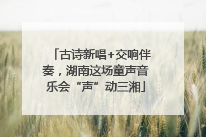 古诗新唱+交响伴奏，湖南这场童声音乐会“声”动三湘