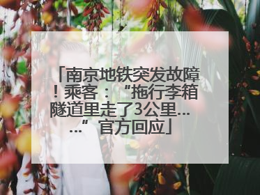 南京地铁突发故障！乘客：“拖行李箱隧道里走了3公里……”官方回应