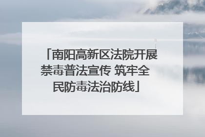 南阳高新区法院开展禁毒普法宣传 筑牢全民防毒法治防线