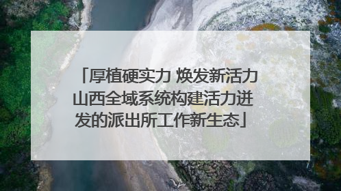 厚植硬实力 焕发新活力 山西全域系统构建活力迸发的派出所工作新生态