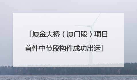 厦金大桥（厦门段）项目首件中节段构件成功出运