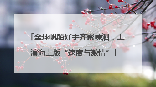 全球帆船好手齐聚嵊泗，上演海上版“速度与激情”