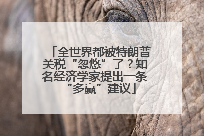 全世界都被特朗普关税“忽悠”了？知名经济学家提出一条“多赢”建议