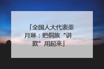 全国人大代表董月琳：把侗族“讲款”用起来