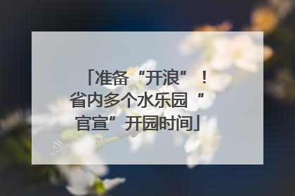 准备“开浪”！省内多个水乐园“官宣”开园时间